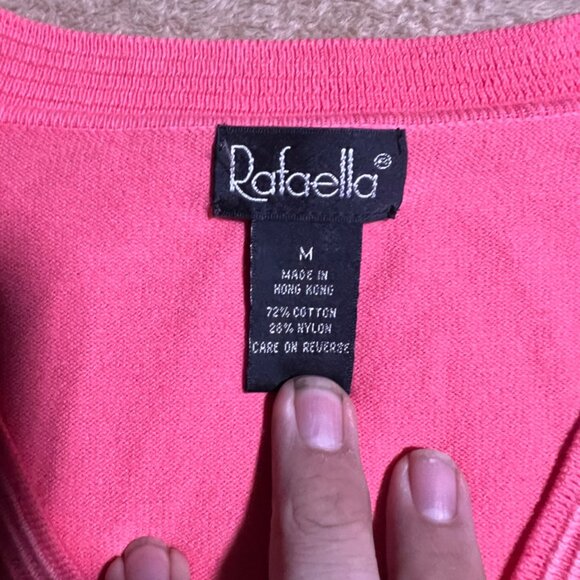 Rafaella Sz Medium Cardigan Top Pink Long Sleeve Button Front Cotton Poly (D) - Picture 4 of 8